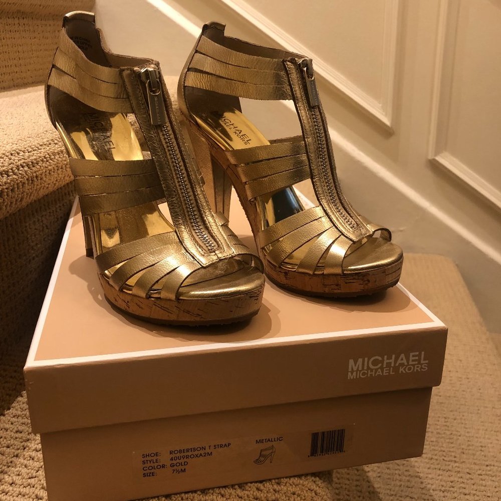 Michael Michael Kors Gold Sandals